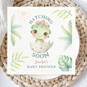 Dinosaur Baby Duwer Girl Paper Serviette