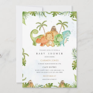 Dinosaur-Baby-Party Dino-Design Einladung
