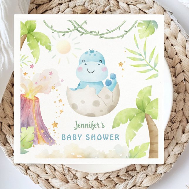 Dinosaur-Baby-Party Junge Dino-Papier Serviette (Von Creator hochgeladen)