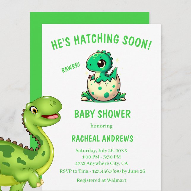 Dinosaur Baby Shower Baby Dusche Einladung (Dinosaur Baby Shower Baby Boy invitations)