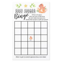 Dinosaur-Baby-Shower-Bingo-Spielkarte