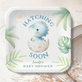 Dinosaur Baby Shower Cute Dino Boy Pappteller