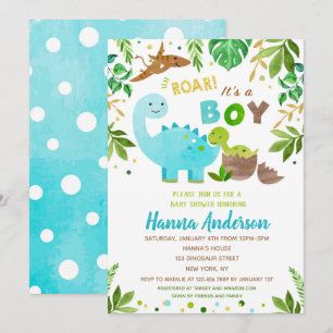 Dinosaur Baby Shower Einladungen Baby Boy Dino 