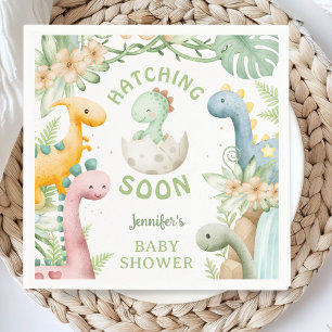 Dinosaur-Baby-Shower grüne Dino-Papier-Servietten Serviette