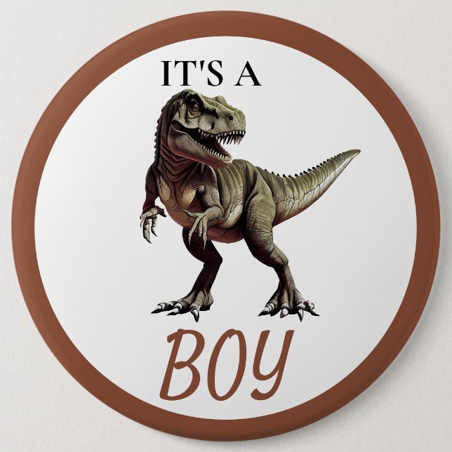 Dinosaur Baby Shower Knopf Button (Vorderseite)