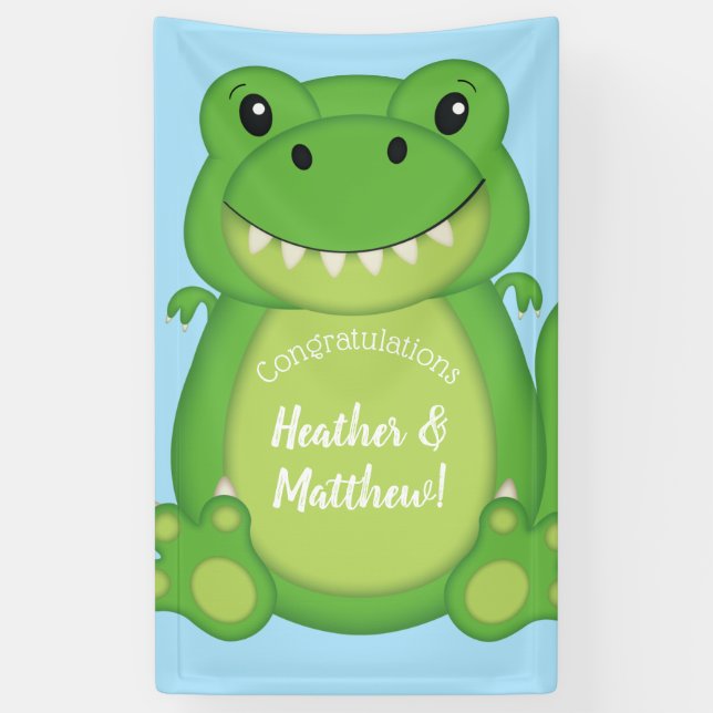 Dinosaur Baby Shower T-Rex Banner (Vertikal)
