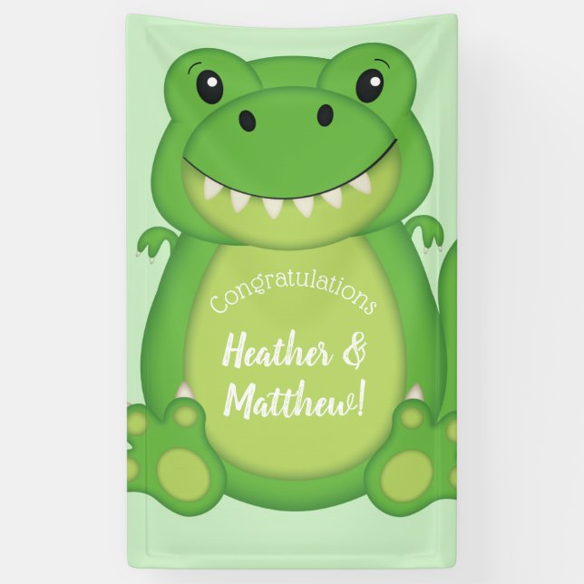 Dinosaur Baby Shower T-Rex Banner (Vertikal)