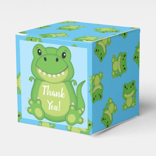 Dinosaur Baby Shower T-Rex Geschenkschachtel (Vorderseite)