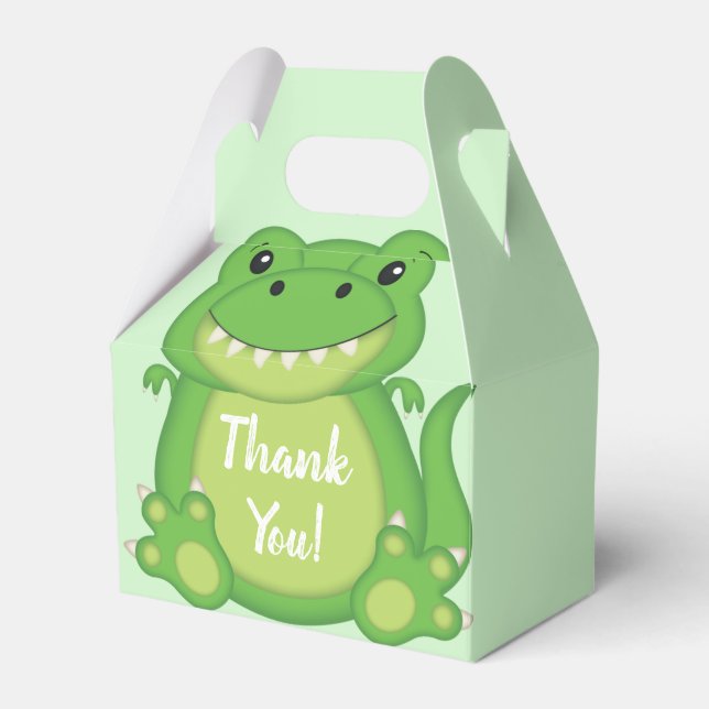 Dinosaur Baby Shower T-Rex Geschenkschachtel (Vorderseite)