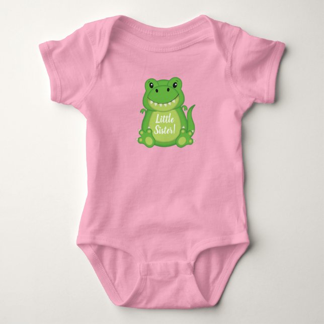 Dinosaur Baby Shower T-Rex Pink Girl Baby Strampler (Vorderseite)