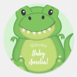 Dinosaur Baby Shower T-Rex Runder Aufkleber