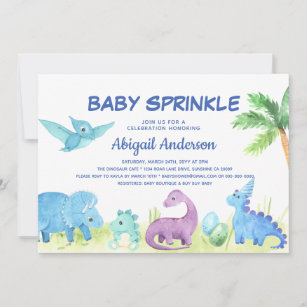 Dinosaur Baby Sprinkle Personalisierte Einladung