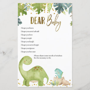 Dinosaur Baby wünscht sich Baby Showgame Cards