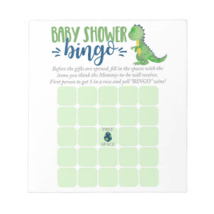 Dinosaur Babydusche Bingokarte Notepad Notizblock