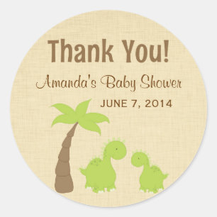 Dinosaur Babydusche Danke Stickers