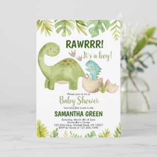 Dinosaur Babydusche Einladung