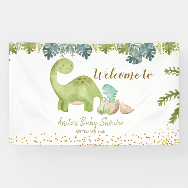 Dinosaur Babydusche Große Bannersignatur Banner (Horizontal)