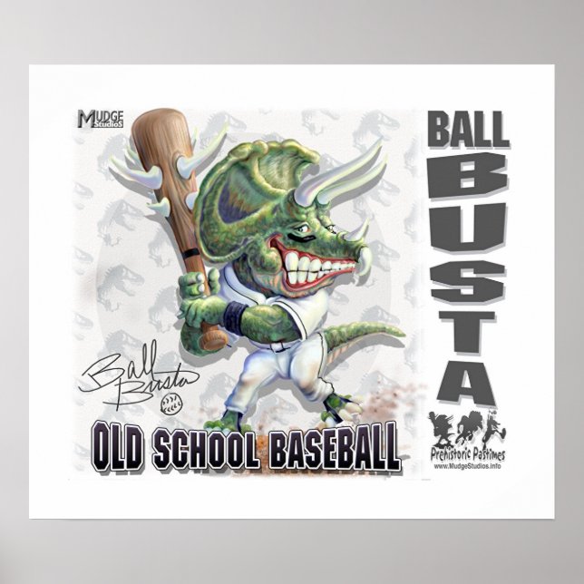Dinosaur Ball Busta Baseball Poster (Vorne)