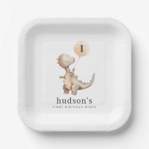 Dinosaur Ballon Pappteller