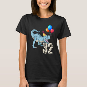 Dinosaur-Ballon T Rex 32. Geburtstag Kind Junge Mä T-Shirt