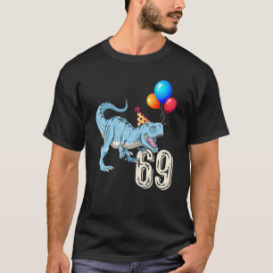 Dinosaur Balloon Rex 69. Geburtstag Kindermädchen T-Shirt