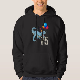 Dinosaur Balloon Rex 75. Geburtstag Kindermädchen Hoodie