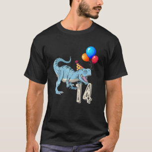 Dinosaur Balloon T Rex 14. Geburtstag Kindermädche T-Shirt