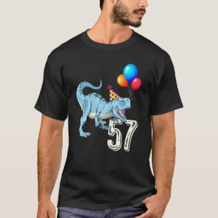Dinosaur Balloon T Rex 57. Geburtstag Kindermädche T-Shirt