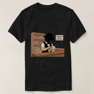 Dinosaur Barkeeper Bar Bier Lustige Cartoon T-Shirt