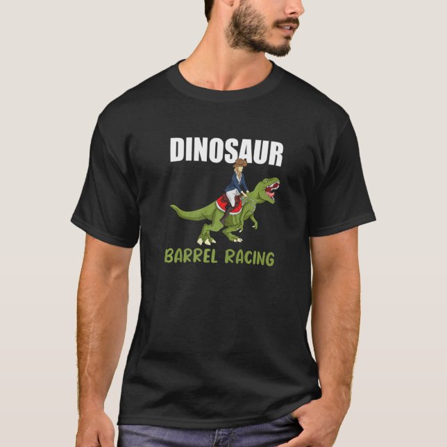 Dinosaur Barrel Racing Rodeo Dino Barrel Racer T-Shirt (Vorderseite)