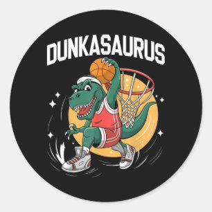 Dinosaur Baseball Liebhaber Dunkasaurus Lustiger B Runder Aufkleber