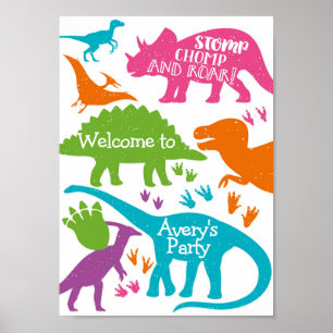 Dinosaur Begrüßungszeichen Poster