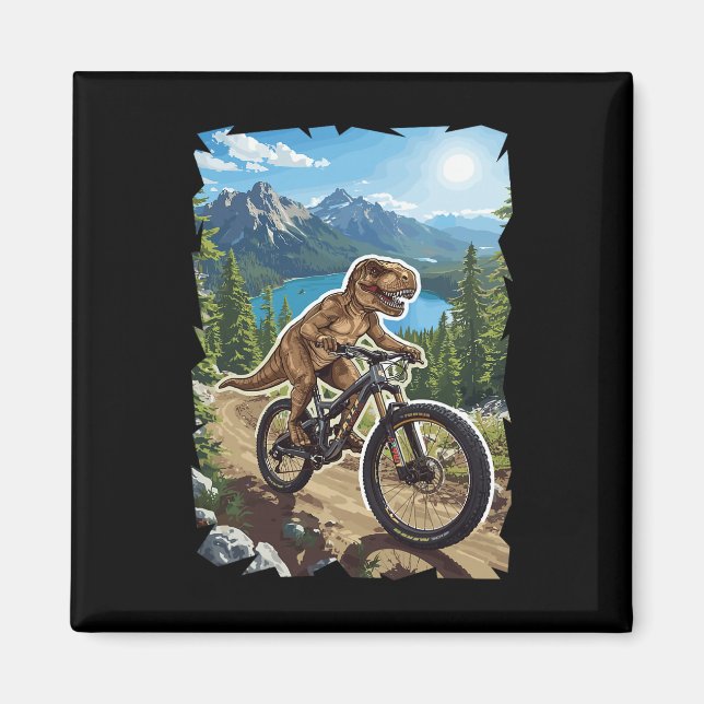 Dinosaur-Bergbiken auf Waldwegen  Magnet (Vorne)