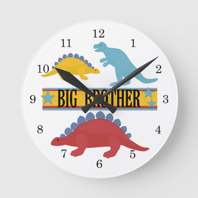 Dinosaur Big Brother Runde Wanduhr (Vorderseite)