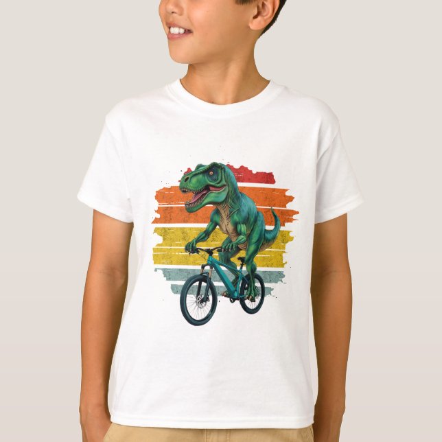 Dinosaur Biker Funny Cycling Lover Shirt Design (Vorderseite)