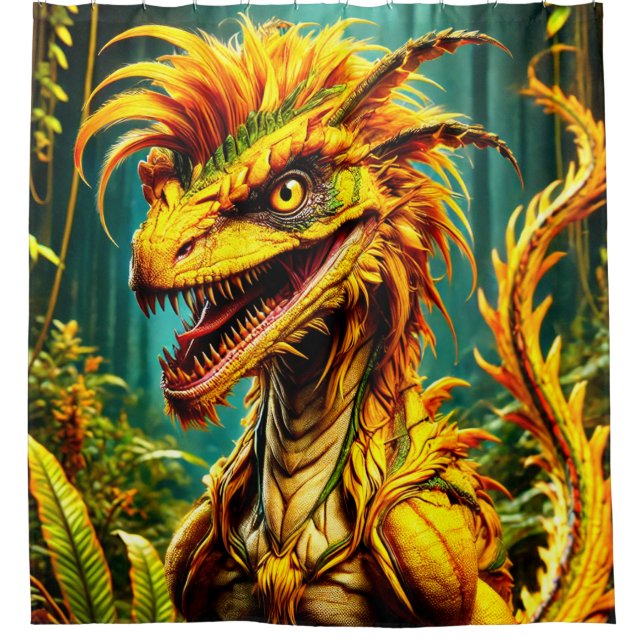 Dinosaur Bird Duschvorhang (Vorderseite)