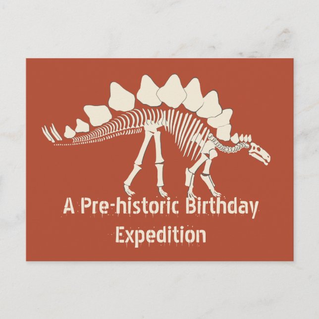 Dinosaur Birthday Adventure Einladungspostkarte (Vorderseite)