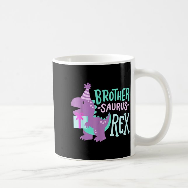 Dinosaur Birthday Brother Saurus T Rex Family Matc Kaffeetasse (Rechts)