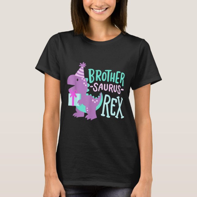 Dinosaur Birthday Brother Saurus T Rex Family Matc T-Shirt (Vorderseite)