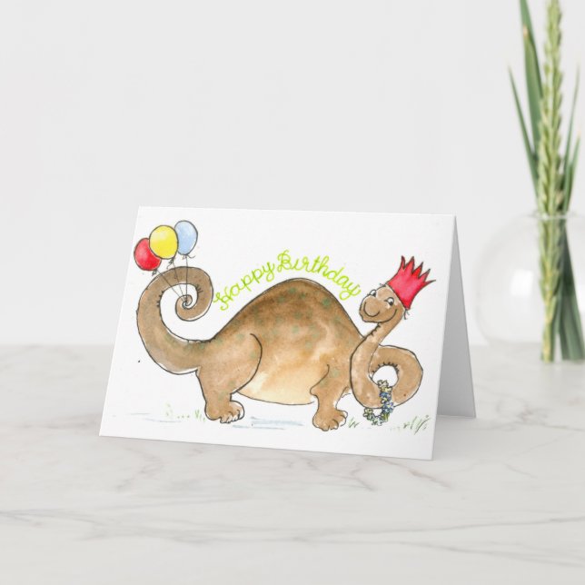 Dinosaur Birthday Card Karte (Vorderseite)