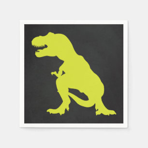 Dinosaur Birthday Chalkboard Green Serviette