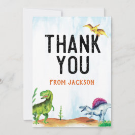 Dinosaur Birthday Danke, Card Dankeskarte