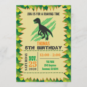 Dinosaur Birthday Einladung