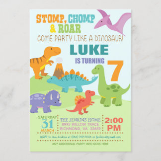 Dinosaur Birthday Einladung