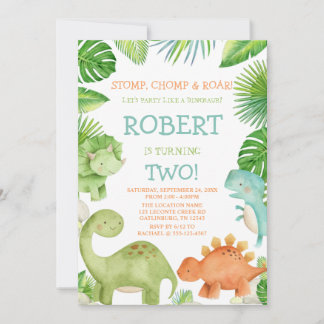 Dinosaur Birthday Einladung