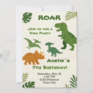 Dinosaur Birthday Einladung
