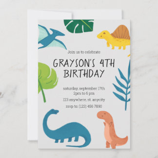 Dinosaur Birthday Einladung