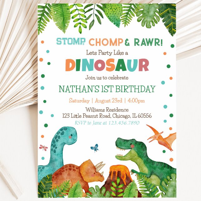 Dinosaur Birthday Einladung (Von Creator hochgeladen)