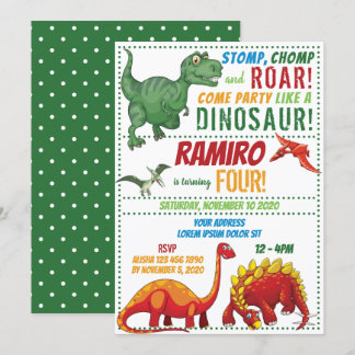 Dinosaur Birthday Einladung