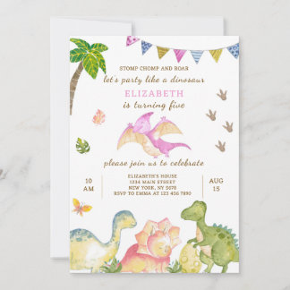 Dinosaur Birthday Einladung